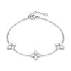 OPK Estilo INS Europeo y Americano Moda Combinable Acero de Titanio Trébol de la Suerte Lujo Ligero Sensación de Alta Gama Pulsera de Acero Inoxidable con Nácar Blanco para Mujer
