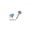Tachuela de Labio de Titanio F136 con Borde Ondulado Stud para Hélice Auricular Ópalo Gelatinoso Aurora Aleación de Titanio G23 Joyería para Piercing Cabeza de Repuesto