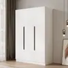 Armario para uso doméstico en el dormitorio, gabinete de almacenamiento de doble puerta, diseño moderno simple, adecuado para apartamentos pequeños y propiedades de alquiler, gabinete de almacenamiento ensamblado de lujo ligero
