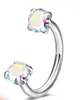 Bestseller transfronteiriço aço inoxidável 316 argola em ferradura zircônia argola de nariz C-shaped septo nasal conjunto joia piercing em estoque atacado