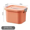Caja de almacenamiento portátil caja de plástico con tapa para libros bocadillos caja organizadora caja de almacenamiento para ropa juguetes