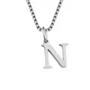 Joia europeia e americana transfronteiriça colar com 26 letras em inglês feminino moda simples pingente de aço inoxidável corrente clavicular