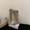 [] Botas altas hasta la rodilla estilo francés para mujer 2026 nuevo estilo botas de montar altas huecas