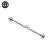 Pendientes de Barra Recta de Aleación de Titanio G23 Accesorios de Cobre de Repuesto Barra de Titanio Pendientes para Puente de Oreja Industrial Agujeros de Oreja Dobles Orejas de Zirconia