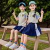 Uniforme escolar estilo faculdade, uniforme de classe para alunos do ensino fundamental, conjunto de quatro peças, primavera e verão, novo terno de apresentação para formatura infantil, terno de jardim de infância