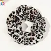 Qiyue Amazon transfronteiriço leopardo anel de cabelo de intestino grosso simples corda de cabeça anel de intestino grosso grande cetim tecido joker acessórios de cabelo atacado
