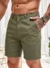 2026 Shorts Casuais Masculinos de Cor Sólida Estilo Coreano Shorts Simples de Cor Sólida Masculinos Slim Retos de Comprimento Médio Shorts Tendência