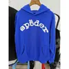 Original éxito de taquilla de ultramar 450G sudadera con capucha de terciopelo para pastel grueso para hombre estampado de espuma araña sudaderas Sp5der