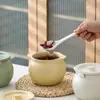 Tarro de Cerámica Resistente a Altas Temperaturas para Manteca de Cerdo Doméstica Cocina Tarro Rojo para Aceite Tapa Especial para Aceite Salpicado Tarro de Almacenamiento para Chile
