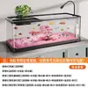 Acuario de escritorio, acuario paisajístico de árbol de cerezo para sala de estar, acuario ecológico de auto-circulación para oficina, tanque de tortugas de alta transparencia