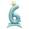 Globos de Corona de Pie de 42 pulgadas Transfronterizos en Rosa, Azul y Negro Números 0-9 para Decoraciones de Cumpleaños de Niños y Niñas al por Mayor