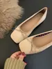 Temporada del Primer Encuentro: Zapatos Planos Vintage con Lazo Suave, Zapatos de Ballet, Zapatos de Noche para Principios de Otoño, Zapatos Franceses de Suela Suave