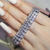 Pulsera de Tenis Explosiva de Venta Caliente Transfronteriza de Amazon para Mujer Chapada en Oro Real con Zirconia Pulsera al por Mayor Pulsera de Diamantes Completa s5650
