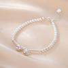 Pulsera de Campana Simple de Plata Esterlina 925 Pulsera Niche Elegante de Lujo Ligero para Mujer Pulsera de Cuentas Redondas Regalo para Novia Pulsera ins