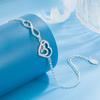 Pulsera Transfronteriza Nueva Plateada Sencilla con Zircón en Forma de Corazón y 8 caracteres Pulsera Coreana Popular Creativa para Regalo de San Valentín