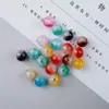 Acrílico Bicolor Craquelado Cor Mista Contas Redondas Duplas Contas Soltas Feito à Mão DIY Acessórios Material Pulseira Atacado