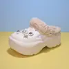 Novas Pantufas de Algodão Grossas, Antiderrapantes, Forradas com Lã, Quentes para Outono e Inverno 2026 para Mulheres, Sapatos de Algodão Peludos para Aumentar a Altura ao Ar Livre