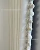 Renda de Bolas de Pelo Tricolor Estilo Similar de Dongli Renda Simples Multicolorida para Cortina Lateral Estilo Francês Estilo Quente Xiaohongshu