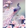 Pintura de diamante de pavo real blanco de comercio exterior, suministro de fábrica, animal 5D, pintura de diamante DIY de diamante completo