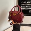 Bolso Rojo Portátil Vintage de Invierno para Mujer 2024 Nueva Llegada Moda Combinable Bolso Cuadrado Pequeño Simple Combinable Bandolera para Mujer