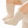 Meias Infantis, Algodão Puro, Sem Costura, Não Apertam, Meias de Cano Médio para Bebês, Meninos e Meninas, Absorventes de Suor, Respiráveis, Classe A, Cores Doces