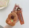 Linda Cartera de Silicona de Capibara, Bolsa de Dibujos Animados para Niños, Bolsa de Almacenamiento Portátil, Tarjetero, Bolsa para Auriculares, Colgante Pequeño