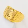 Anel Aberto Masculino Estilo Veleiro no Atacado com o Personagem '' Anel Quadrado Banhado a Ouro, Latão Banhado com Ouro Real 24K para Mulheres no Atacado