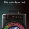 O8K Novo Bt-8218 Alto-falante Duplo de 8 polegadas Alto-falante Bluetooth Portátil Colorido para Exterior Karaoke Dança Quadrada