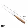 Mango de Madera Cubiertos de Acero Inoxidable Cuchara Japonesa de Madera Tenedor de Fruta Cubiertos Occidentales Set Creativo