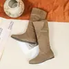 Botas hasta la rodilla estilo páramo para mujer, nuevas botas de alta gama para otoño e invierno 2026, botas de montar de tubo alto vintage Maillard