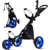 Nuevo carrito de bolsa de golf, carrito plegable de tres ruedas de aleación de aluminio portátil de mano, fabricante de carritos de golf