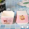 Copo Quadrado Descartável Resistente a Altas Temperaturas para Bolo, Porta-Copos de Papel para Chiffon de Hokkaido, Copo para Forno, Copo para Muffin 100