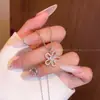Collar Colgante de Flor de Circonia Dulce y Femenino para Mujer, Nuevo Diseño de Nicho, Accesorio de Cadena para Clavícula Versátil y Elegante
