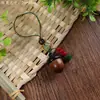 Sino de Bolota em Jacarandá Natural com Sachê Abridor, Corrente para Celular, Pingente de Chaveiro, Charme para Bolsa e Acessório Decorativo