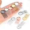 Peine de dientes con horquilla, peine de dientes chapado en cobre que combina con todo, peine para flequillo, cinta decorativa para el cabello, bandeja redonda, horquilla para el cabello en espiral
