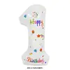 Globo de Foil Blanco con Número Impreso de Cumpleaños Versión US de 32 pulgadas para Decoraciones del Primer Cumpleaños de Niños y Accesorios para Fotos al Aire Libre