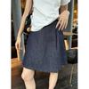 Recomendado por Blogger Falda Bustier de Mezclilla Retro Antirreflejante para Mujer 25 Cintura Alta Versátil para el Trabajo Pantalones Cortos de Corte A