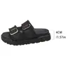 Sandalias de Jean Versátiles de Talla Grande sin Cierre con Hebilla de Cinturón para Mujer, Nuevas Pantuflas Planas Verano 2025 para Uso en Exteriores