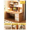 Escritorio con estantería, mesa integrada para estudiantes y uso doméstico, escritorio de escritura para dormitorio, montado en la pared con cajones, estantería, escritorio de oficina para computadora para adultos
