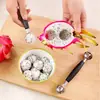 Sacabolas de Fruta de Doble Extremo para Helado Sandía Pala para Servir Cuchara para Esculpir Fruta de Acero Inoxidable Cuchara Redonda Cuchara para Sandía