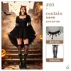 Disfraz de Bruja de Halloween, Vestido Negro Gótico Europeo y Americano, Atuendo para Actuación en Escenario, Disfraz de Sombrero de Bruja del Bosque