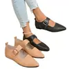 Comercio Electrónico Transfronterizo Tallas Grandes Otoño 2026 Nuevo Llegado Zapatos Planos Mary Jane de Punta Fina Calzado Pequeño de Cuero Casual de Moda para Mujer