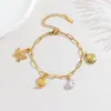 Lote Misto de Pulseiras de Aço Titânio Galvanizado a Vácuo PVD com Acabamento de Luxo, Joias de Aço Inoxidável para Venda Transfronteiriça Que Não Desbotam no Verão, Personalizáveis para Mulheres