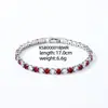 Pulsera para Mujer, Oro Blanco, Color Europeo y Americano, Joyería Completamente Chapada en Diamante, Circonita Tennis, Cadena Popular Colorida, Transfronterizo de Amazon