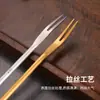 Cuchara para remover de Acero Inoxidable 304 Cuchara para café Cuchara Dorada Estilo Japonés Tenedor de Postre Tenedor Cuchara Metálica para Condimentos Mango Largo Cuchara para Miel
