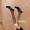 Zapatos de Moda Mary Jane para Mujer 2025 de Primavera Pequeños Exquisitos Versátiles con Punta Redonda Correa de Hebilla Pedrería Tacón Grueso Tacones Altos para Mujer