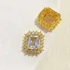 Accesorios de Cristal de Alta Gama y Piedra Natural con Cuentas de Zircón, Cubos Espaciadores Cuadrados Grandes, Pulsera DIY, Lanyard para Teléfono Móvil, Accesorios de Joyería