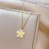 [Acero de titanio de cuerpo completo] Fritillaria estrella de cinco puntas viento minimalista horno collar de oro real femenino ins Cadena de clavícula de celebridad de internet accesorios