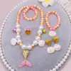Venta Caliente Amazon Set de Collar y Pulsera de Perlas para Niños Collar de Sirena Accesorios para Niña Bebé Venta al por Mayor