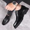 Sapatos Mocassins com Cadarço para Homens, Sapatos Formais Pretos com Cadarço e Bico Redondo, Adequados para Ternos, Sapatos de Couro Business Casual, Dropshipping Disponível
